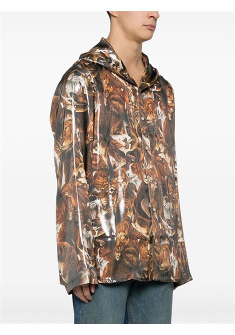giacca con stampa laminata uomo multicolore in poliestere ACNE STUDIOS | B90758DCR